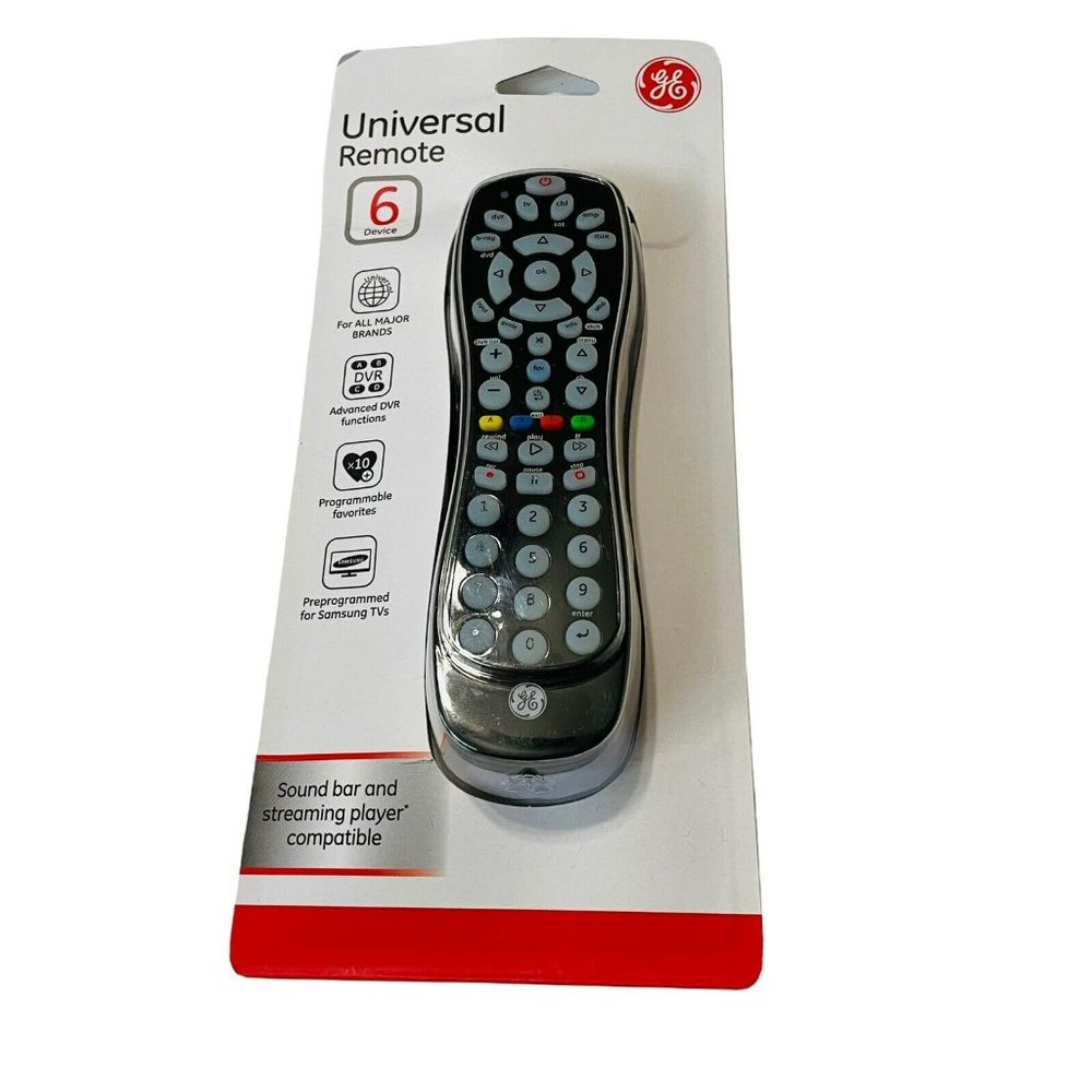 GE 34459 6 Device Universal Remote Control Black Replacement NEW